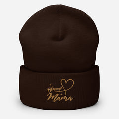 Blessed Mama embroidered cuffed beanie, lioness-love