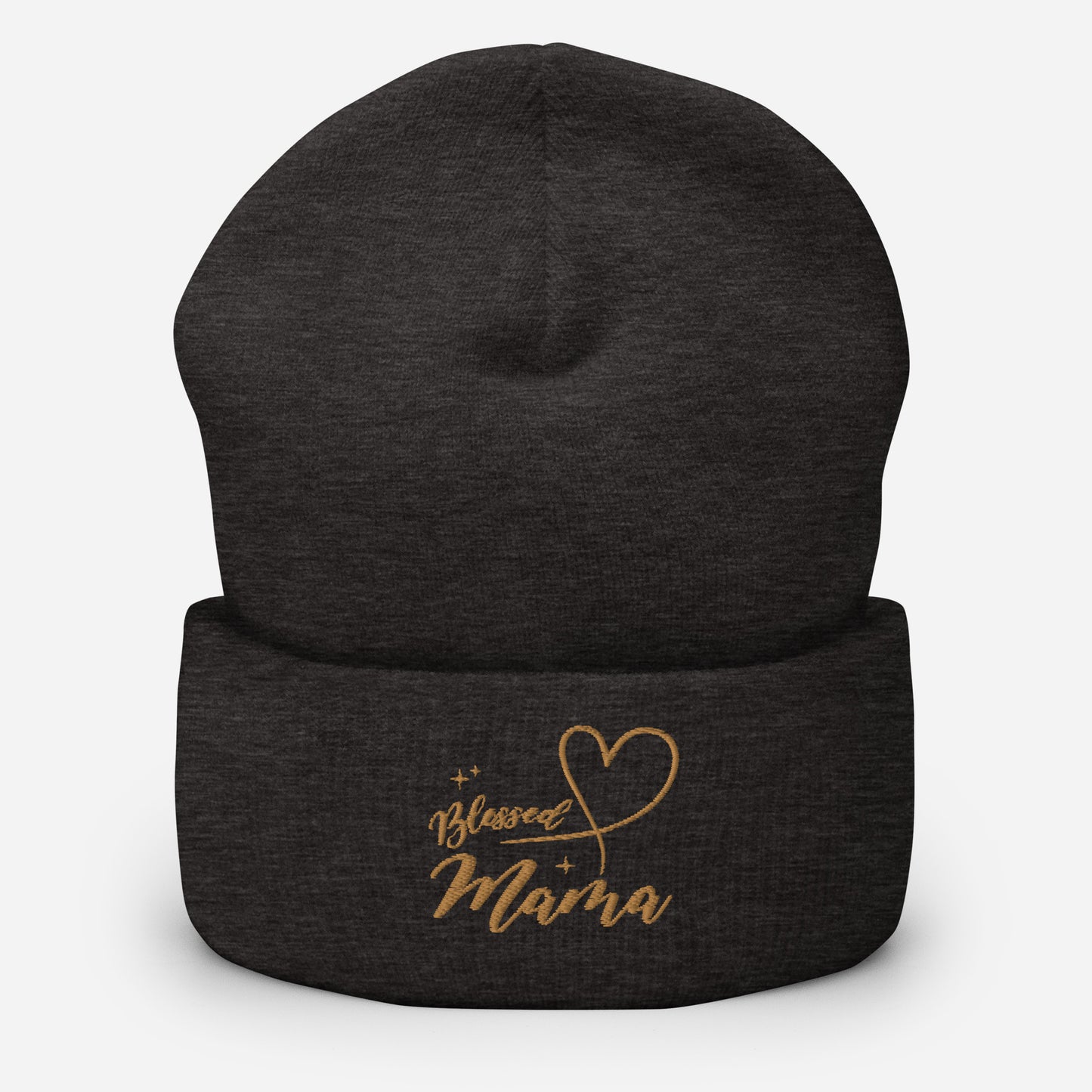 Blessed Mama embroidered cuffed beanie, lioness-love