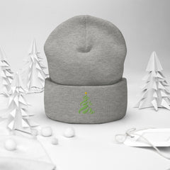 Christmas Tree embroidered cuffed beanie