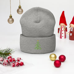 Christmas Tree embroidered cuffed beanie