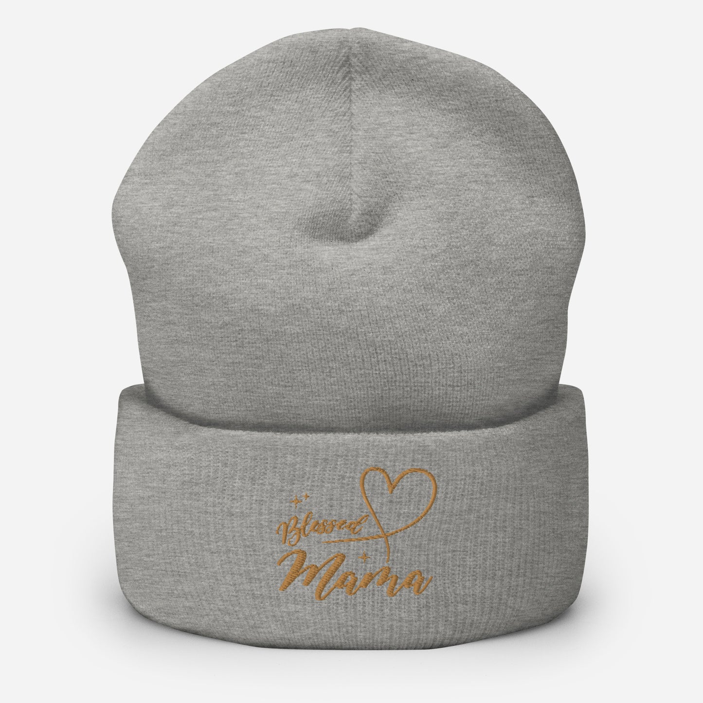 Blessed Mama embroidered cuffed beanie, lioness-love