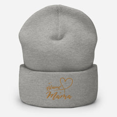 Blessed Mama embroidered cuffed beanie, lioness-love