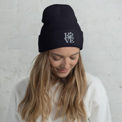 Animal Lovers Paw embroidered cuffed beanie