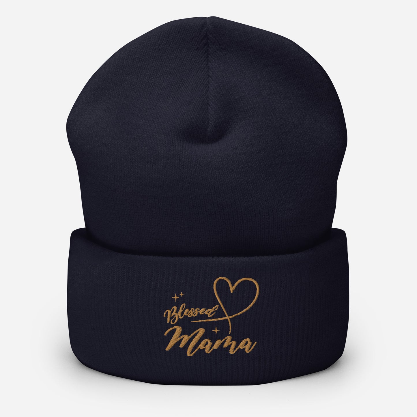 Blessed Mama embroidered cuffed beanie, lioness-love