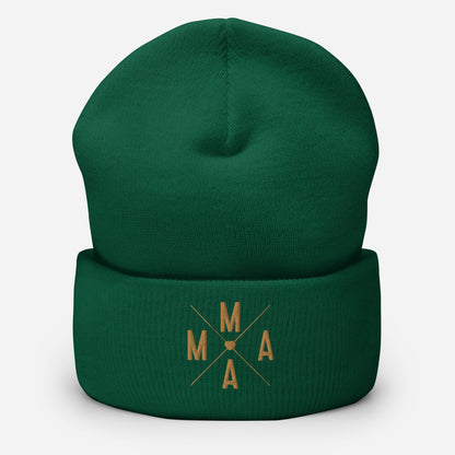 Mama Embroidered Cuffed Beanie, lioness-love