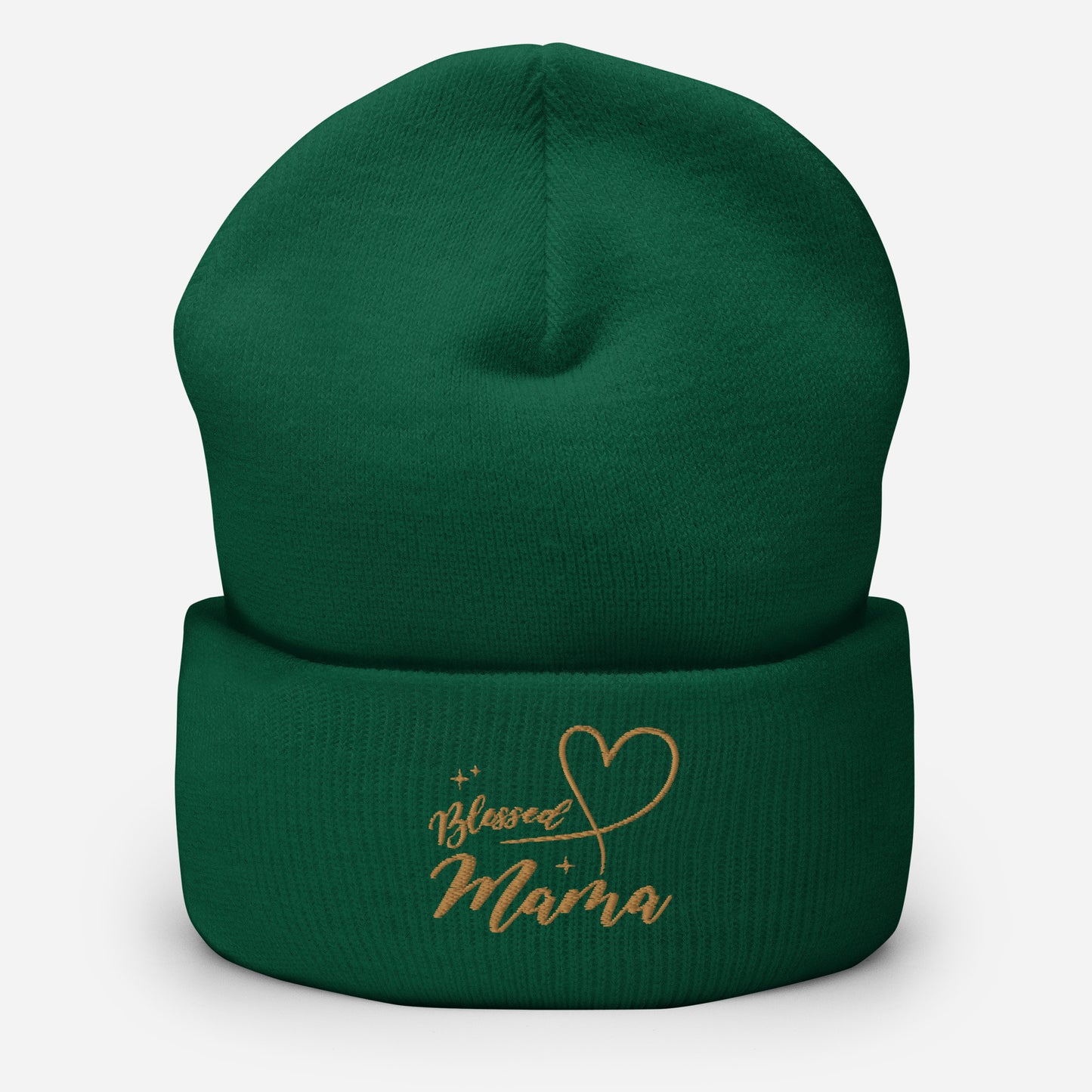 Blessed Mama embroidered cuffed beanie, lioness-love