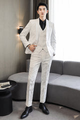 Wedding Embossed Dress Suit Three-piece Suit For Men, lioness-love.com