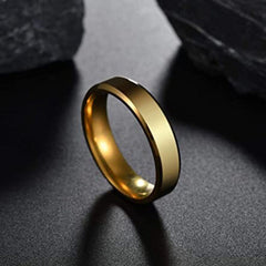 Stainless Steel Gold Ring for Women & Men Fashion Wedding Band Gift