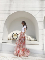 New Chiffon Print Swing Multifunction Skirt & Dress