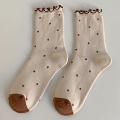 Retro Polka Dot Cute Cotton Socks, lioness-love