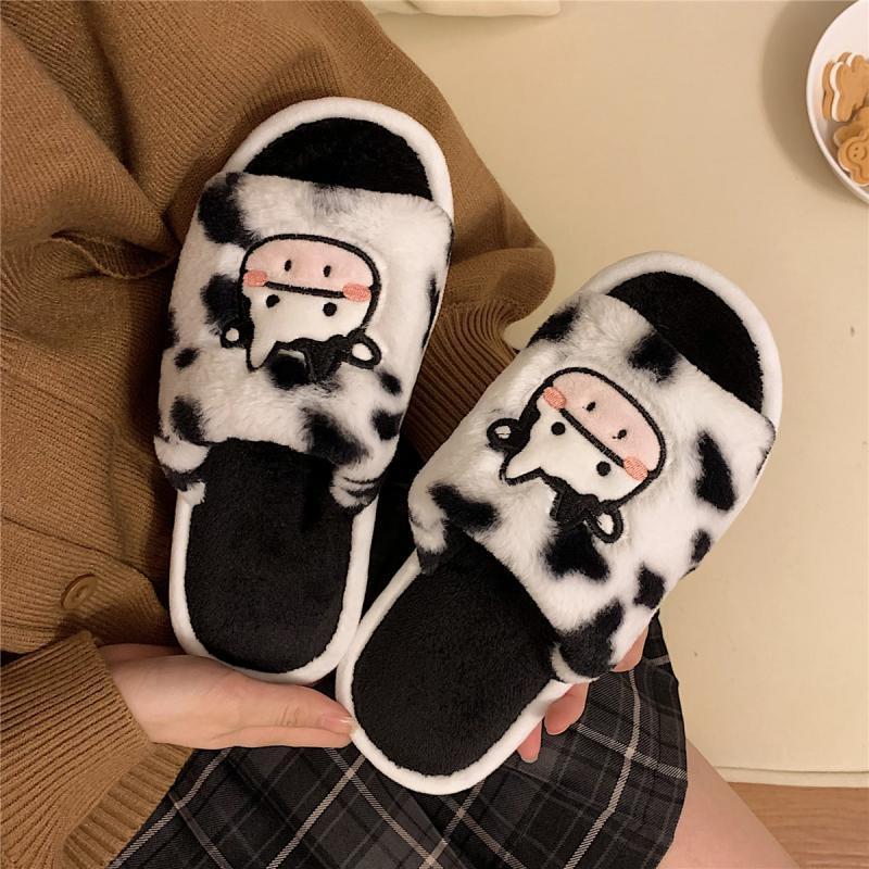 Student Plush Cow Cotton Slippers Comfortable Indoor cotton slippers Cozy Footwear Warm Cotton Slippers Unisex cotton Slippers couples cotton footwear