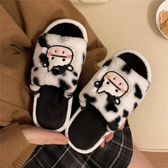 Student Plush Cow Cotton Slippers Comfortable Indoor cotton slippers Cozy Footwear Warm Cotton Slippers Unisex cotton Slippers couples cotton footwear, lioness-love