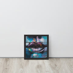 Colorful Graffiti Lips Framed poster