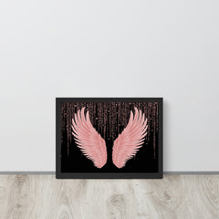 Pink angel wings framed poster