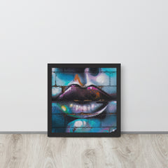 Colorful Graffiti Lips Framed poster