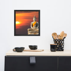 Sunset Buddha Framed poster