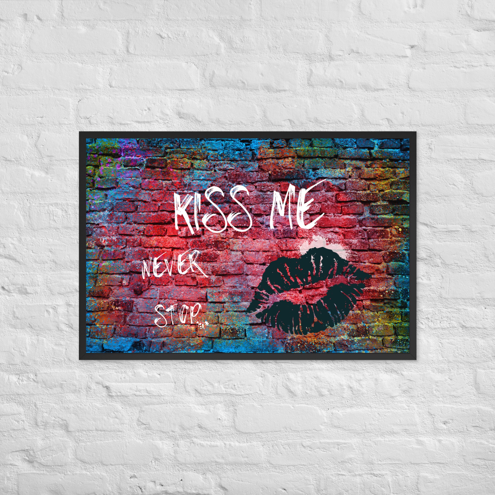 Kiss Me Graffiti Framed poster