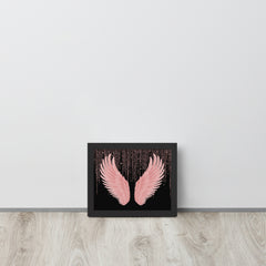 Pink angel wings framed poster