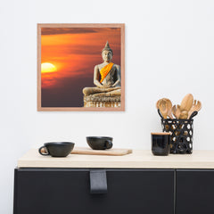 Sunset Buddha Framed poster