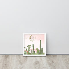 Cactus Under the Pink Moon Framed poster