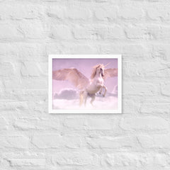 Angelic Unicorn Flying Framed poster