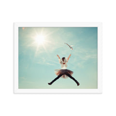 Flying Angel Girl with Wings Framed poster