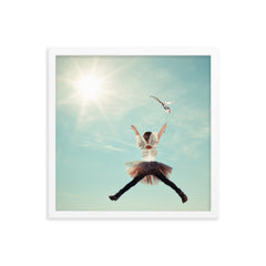 Flying Angel Girl with Wings Framed poster