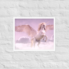 Angelic Unicorn Flying Framed poster