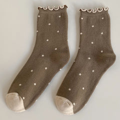 Retro Polka Dot Cute Cotton Socks, lioness-love