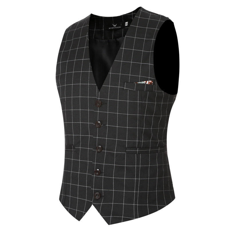 Korean Men's Formal Suit V-necked Vest 11