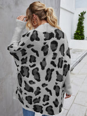 Angel Wings Leopard Pattern Fuzzy Cardigan - Cozy Stylish