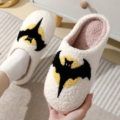 Halloween Bat Cartoon Thermal Winter Cotton Slippers Cozy Footwear Warm Cotton Slippers Unisex cotton Slippers couples cotton footwear