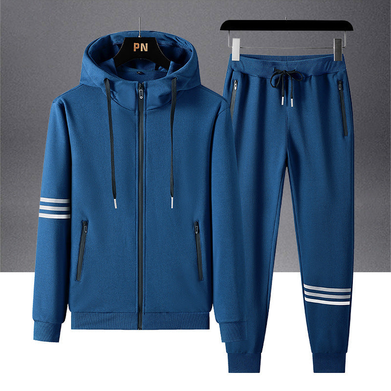 Men's Casual Sports Pure Cotton Hooded Sweater Trousers Two-piece Set casual active wear Tracksuit Casual jogging suit, lioness-love