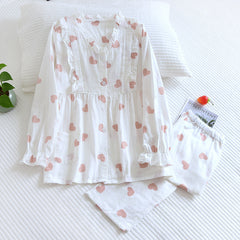 Pure Cotton Gauze Confinement Clothing Thin Kimono Pajamas bedtime wear