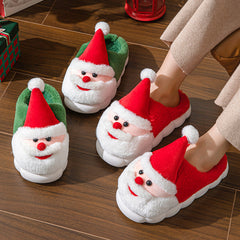 Santa Claus Slippers Cotton Slippers Cartoon Cute Warm Cotton Shoes With Thick Soles Comfortable Indoor cotton slippers Cozy Footwear Warm Slippers, lioness-love