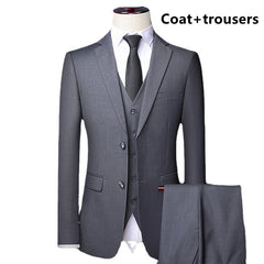 Casual Men's Suit Set Slim Fit Formal Groom Wedding Dress 7