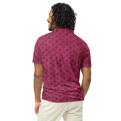 Men’s Slim Fit Polo Shirt in Burgundy, lioness-love