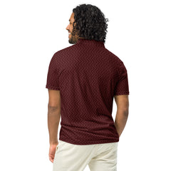 Men’s Slim Fit Polo Shirt Burgundy design, lioness-love