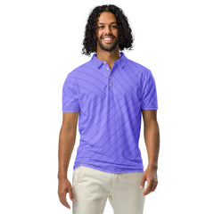 Men’s Slim Fit Polo Shirt Purple Design, lioness-love