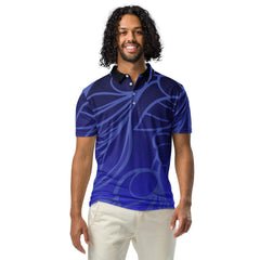 Men’s Slim Fit Polo Brilliant Blue Design, lioness-love