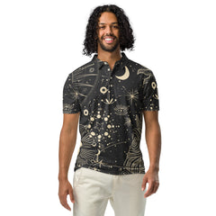 Men’s Slim Fit Polo Shirt Celestial Seeker, lioness-love