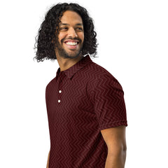 Men’s Slim Fit Polo Shirt Burgundy design, lioness-love