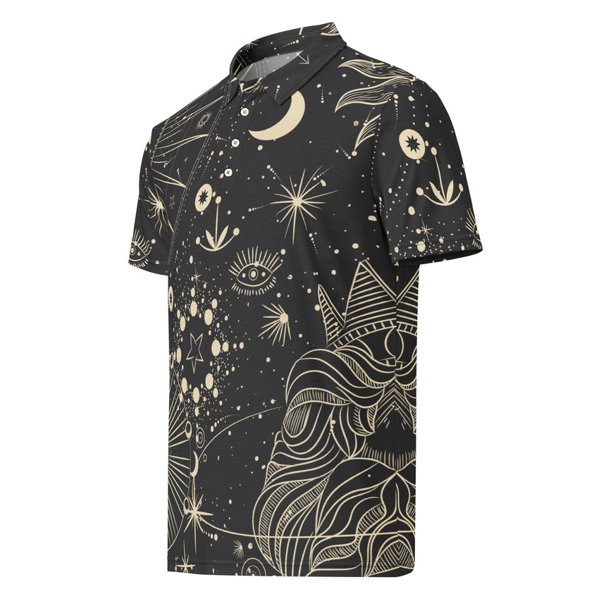 Men’s Slim Fit Polo Shirt Celestial Seeker, lioness-love