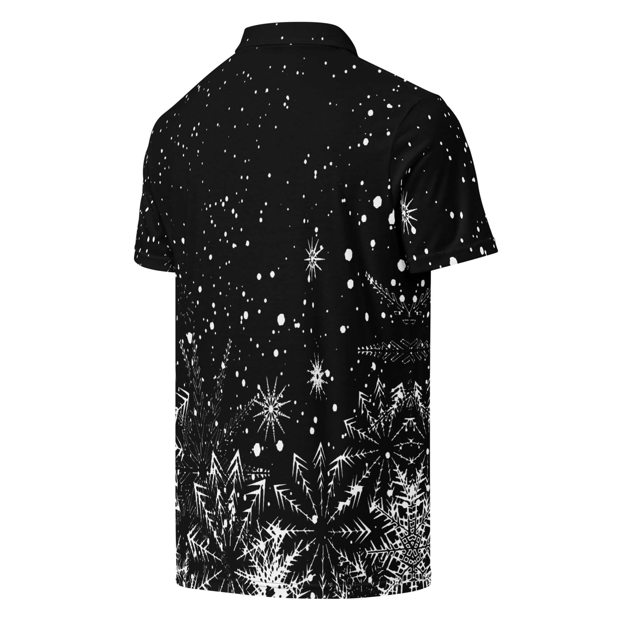 Men’s Slim Fit Polo Shirt Snow Flakes Design, lioness-love