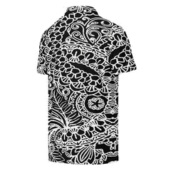 Men’s Slim Fit Polo Shirt in Elegant Black and White Design, lioness-love