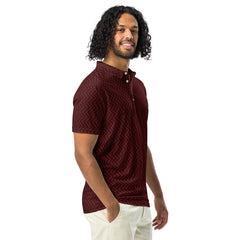 Men’s Slim Fit Polo Shirt Burgundy design, lioness-love