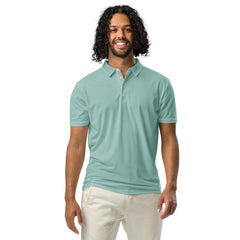 Men’s Slim Fit Polo Shirt in Sea Green, lioness-love