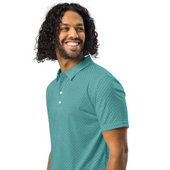 Men’s Slim Fit Polo Shirt in Teal, lioness-love