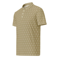 Men’s Slim Fit Polo Shirt Gold Print, lioness-love