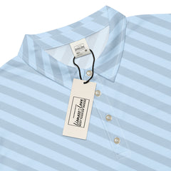 Men’s Slim Fit Polo Shirt Light Blue Stripe, lioness-love